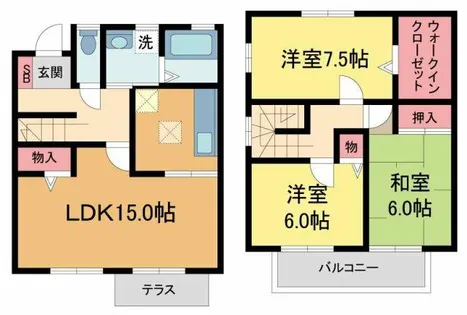 宝塚サニーコート【B6号室】の間取り