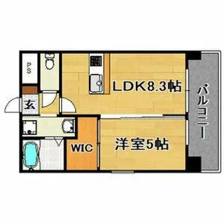 カウニス巽中【2階】の間取り
