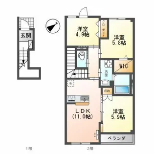 フルーレ【2階】の間取り