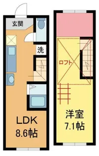 プレジール雲雀丘【102号室】の間取り