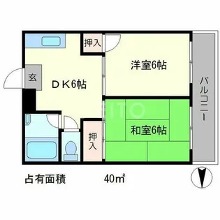 ロータリーマンション修学院【4階】の間取り