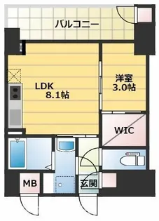セレニテフラン難波【11階】の間取り