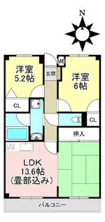 アピタシオンA【1階】の間取り