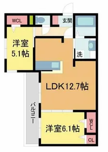 ルトレフル【203号室】の間取り