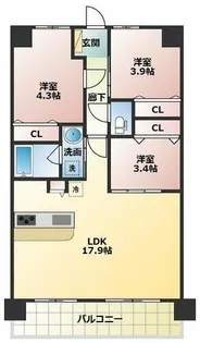 スプランディッド梅田グランノース【9階】の間取り