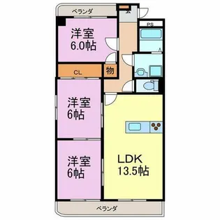 半田第3ロイヤルマンション【5階】の間取り