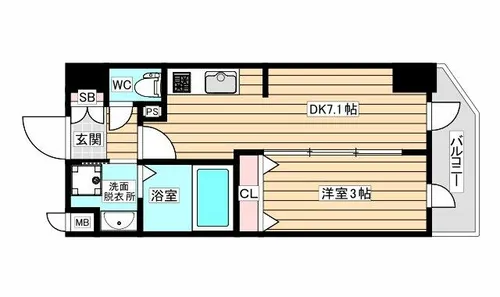 アドバンス大阪フルーヴ【14階】の間取り
