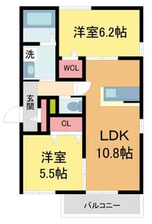 ソレイユ甲子園【2階】の間取り