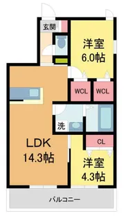 ディアマン・サフィール【302号室】の間取り