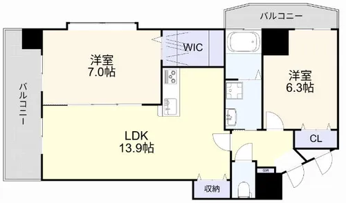 サンシャイン十番館・曽根【901号室】の間取り
