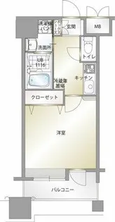 エンクレスト中呉服【8階】の間取り