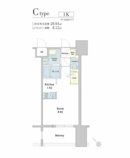 エンクレスト博多駅南SHARE【14階】の間取り
