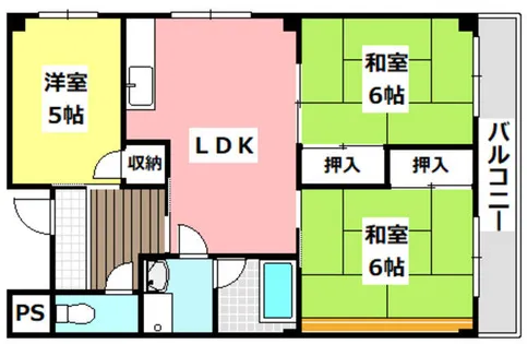 ローズコーポ沢良宜【1階】の間取り