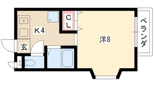 ミトラス名塚【202号室】の間取り