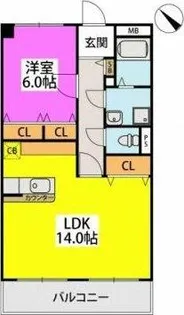 グランベルデ丸善【6階】の間取り
