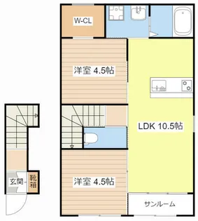 グッドライフステージ後三条A【201号室】の間取り