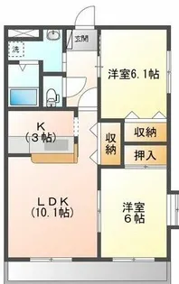 サンライズ三ツ池【2階】の間取り