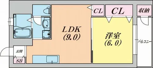 湊川センタービルB棟【5階】の間取り