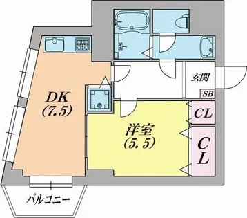 ラムール鈴蘭台【4階】の間取り