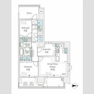 グランパセオ丸の内【10階】の間取り