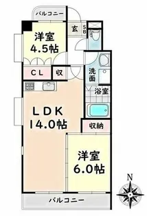 愛知県名古屋市南区本星崎町字西田【マンション】の間取り