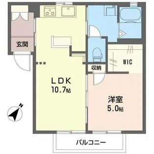 プランドールソシアB【1階】の間取り