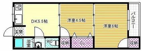 マンション田井城【2階】の間取り