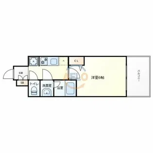 プレサンス京橋GREEN YARDアルミラ【3階】の間取り