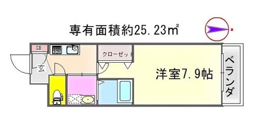 KCCフラット河原町【7階】の間取り