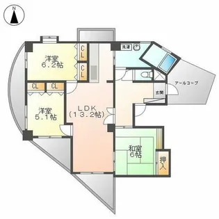 アーバンシティ志賀本通【1101号室】の間取り