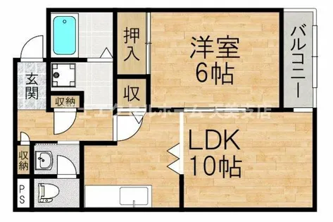ケナオーシャン【3-D号室】の間取り