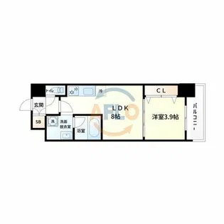 アーバネックス東梅田【9階】の間取り