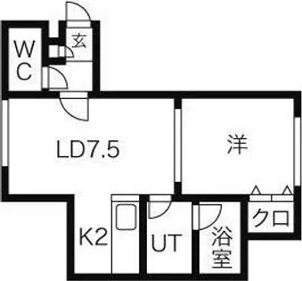 パークタウン中の島【2階】の間取り