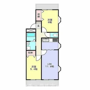 プリマベール【205号室】の間取り