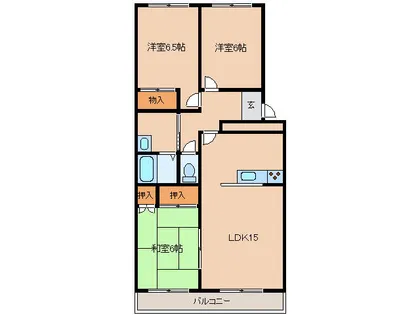 フラットフォーレスト本通【303号室】の間取り