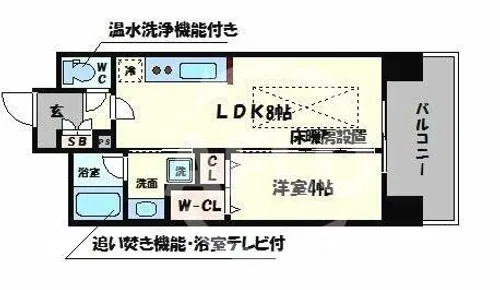 アーバネックス北堀江Ⅱ【11階】の間取り