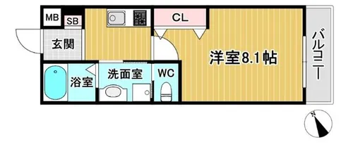 リアコート豊中Ⅲ【1階】の間取り