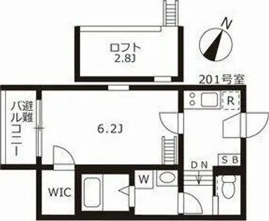 スカイキャッスルⅡ【2階】の間取り