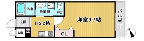 リアコート豊中Ⅲ【2階】の間取り