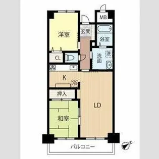 PRESCELTO百合が原【104号室】の間取り