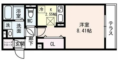 エルミタージュ羽根【1階】の間取り