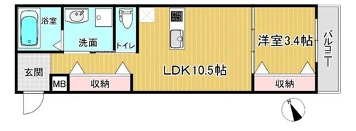 リアコート豊中Ⅲ【3階】の間取り