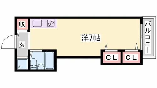 ジュネス野里【201号室】の間取り