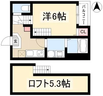 ハーモニーテラス十番町Ⅰ【202号室】の間取り