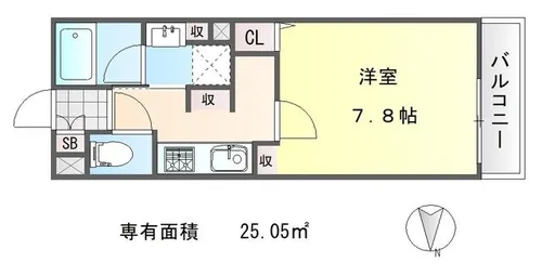 THE ROSE RES一乗寺【2階】の間取り