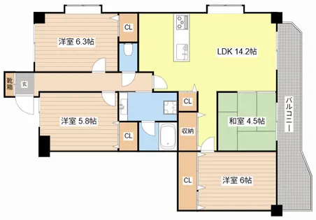 アメニティ膳所【602号室】の間取り