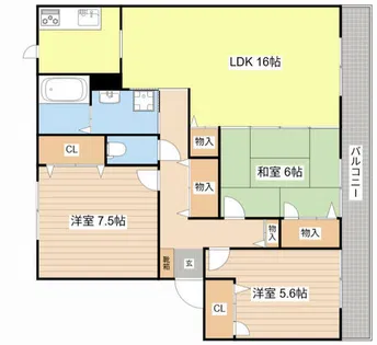 エクセラン膳所A棟【202号室】の間取り
