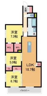 HEBEL MAISON甲子園【201号室】の間取り