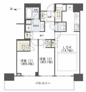 グランドメゾン新梅田タワー THE CLUB RESIDENCE【33階】の間取り