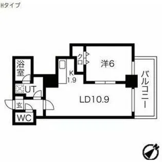 ドエル琴似【6階】の間取り